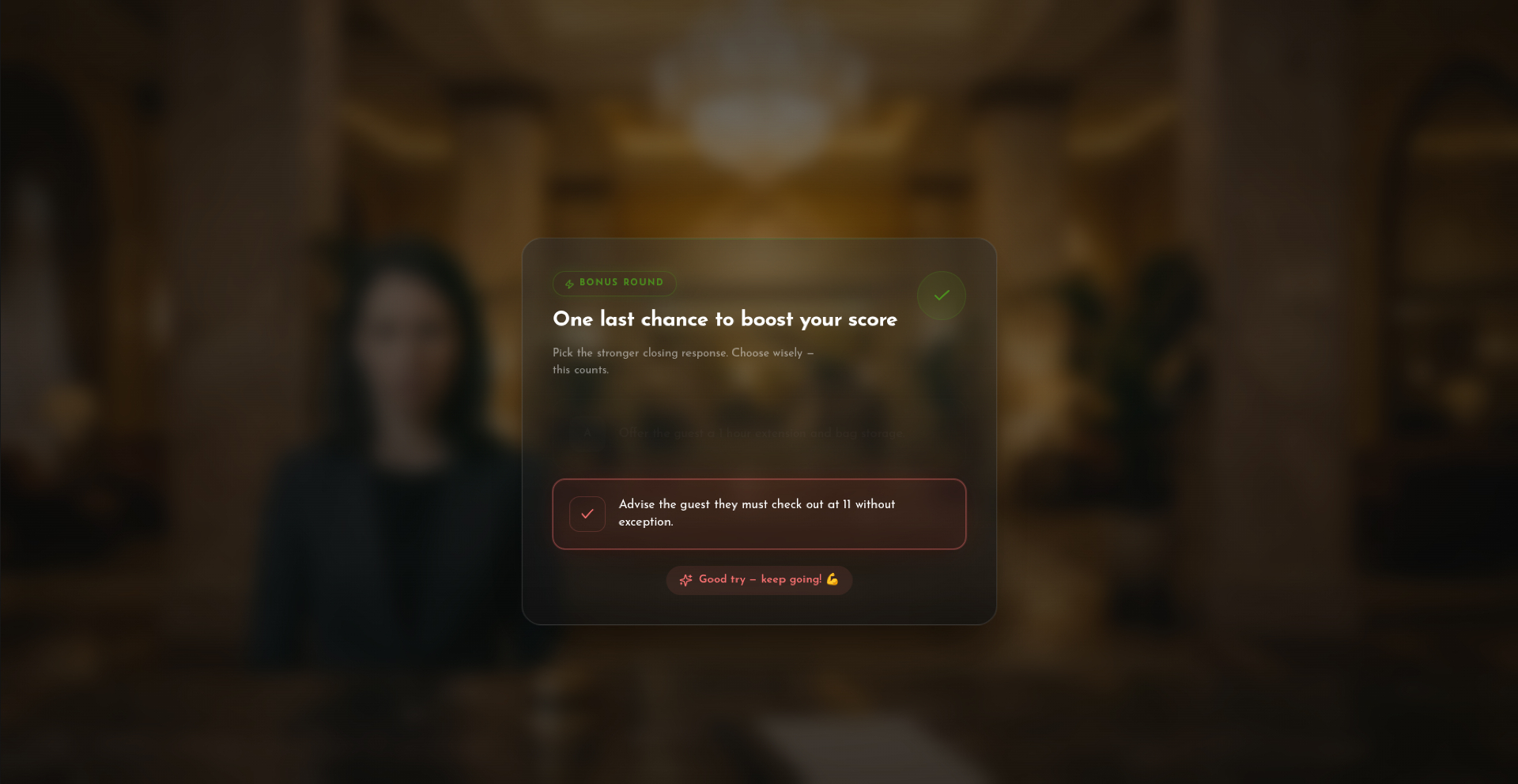 Closure options selection